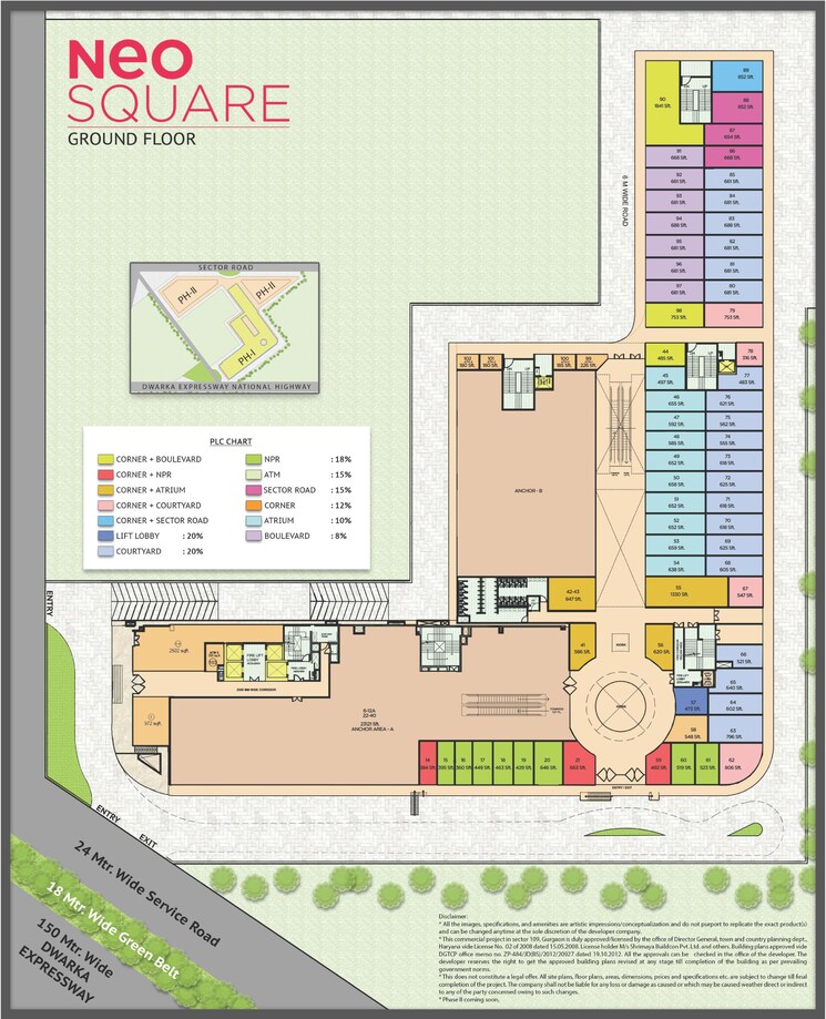 Master Plan, neo-square Commercial Office Space in IT/SEZ 800 Sq.Ft. In Sector 109 Gurgaon 9082288