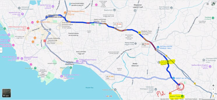 Map Location, thottada Commercial Land 4356 Sq.Ft. In Thottada Kannur 9082316