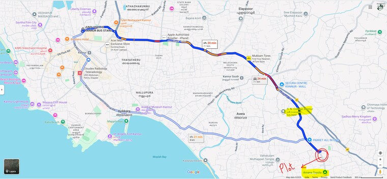 Map Location, thottada Commercial Land 4356 Sq.Ft. In Thottada Kannur 9082316