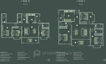 Floor Plan in 3 BHK Apartment at Lohia Jain The Reserve, Koregaon Park Annexe – for Sale