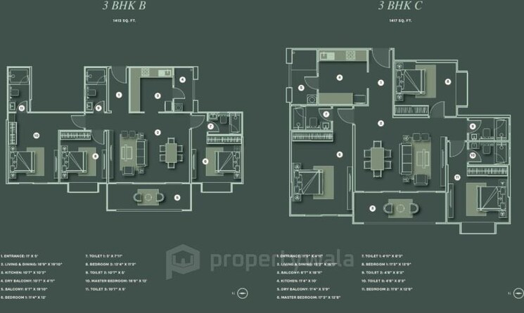 Floor Plan, lohia-jain-the-reserve 3 Bedroom 1243 Sq.Ft. Apartment In Koregaon Park Annexe Pune 9082999