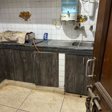 Kitchen in 2 BHK Builder Floor at Khirki Extension – for Rent