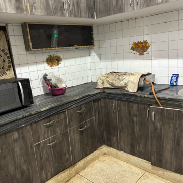 Kitchen in 2 BHK Builder Floor at Khirki Extension – for Rent