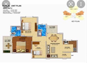 Floor Plan in 2 BHK Apartment at Zara Rossa, Sector 112 – for Sale