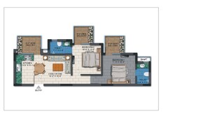 Floor Plan in 2 BHK Apartment at Agrante Kavyam Homes, Sector 108 – for Sale