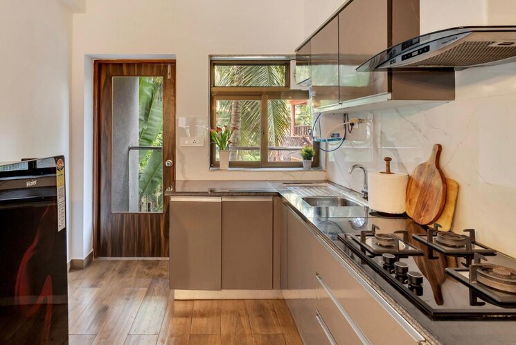 Kitchen, pilerne 2 Bedroom 1400 Sq.Ft. Apartment In Pilerne Goa 9082796