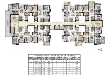 Floor Plan in 3 BHK Apartment at Merlin Skygaze, Em Bypass – for Sale