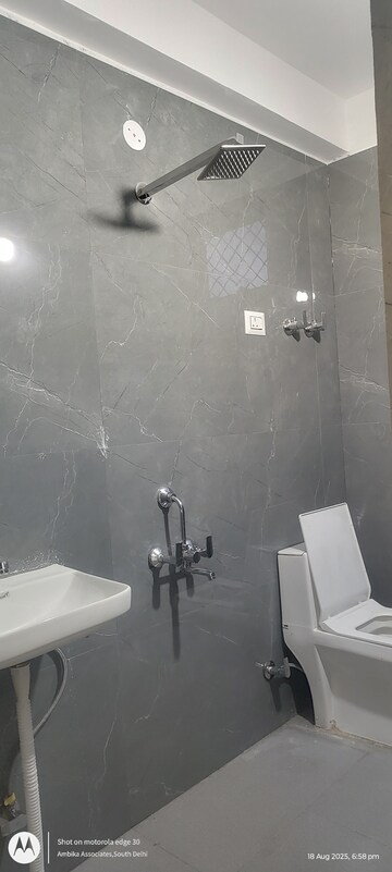 Bathroom in 1 BHK Builder Floor at Chattarpur – for Rent