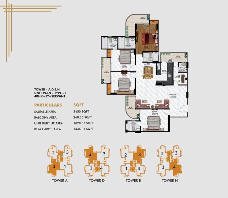 Floor Plan, sublime-spring-elmas 4 Bedroom 2450 Sq.Ft. Apartment In Sector 12 Greater Noida Greater Noida 9086797