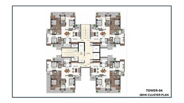 Floor Plan in 3 BHK Apartment at Dhakoli – for Sale