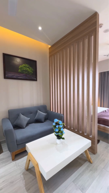 Living Room in Studio Apartment at Galaxy Blue Sapphire Plaza, Haibatpur – for Rent