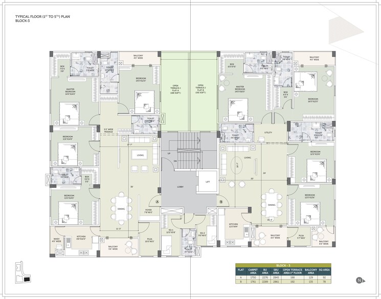Floor Plan, sevoke road 3 Bedroom 1901 Sq.Ft. Apartment In Sevoke Road Siliguri 9087135