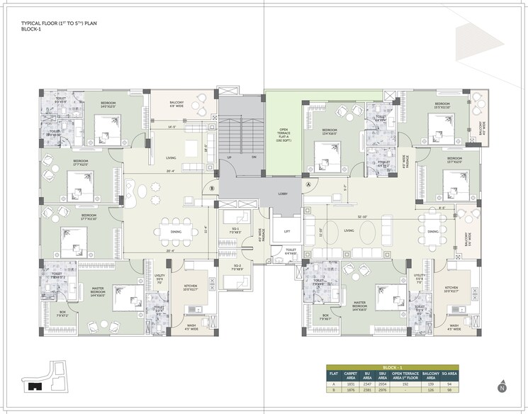 Floor Plan, sevoke road 3 Bedroom 1901 Sq.Ft. Apartment In Sevoke Road Siliguri 9087135