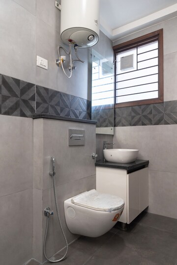 Bathroom in 4 BHK Builder Floor at Chattarpur – for Rent