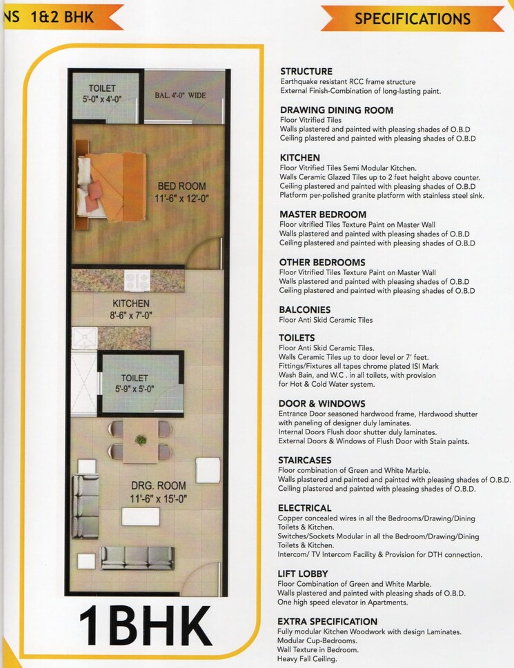 Floor Plan, sector 73 3 Bedroom 1350 Sq.Ft. Builder Floor In Sector 73 Noida 9087445