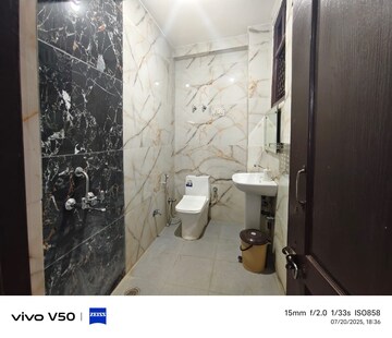 Bathroom in 3 BHK Builder Floor at Chattarpur – for Rent