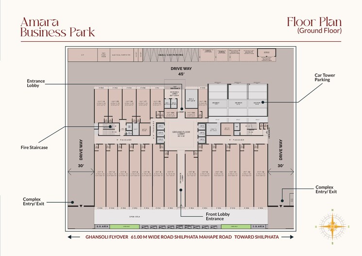 Floor Plan, amara-business-park Commercial Warehouse 964 Sq.Ft. In Ghansoli Navi Mumbai 9088242