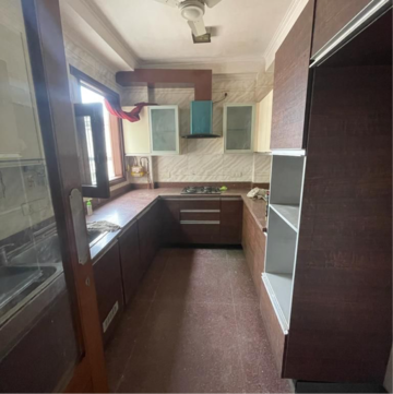 Kitchen in 3 BHK Builder Floor at Boutique Residential Apartments C-220, Sarvodaya Enclave – for Rent