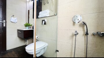 Bathroom in 4 BHK Builder Floor at Defence Colony – for Rent