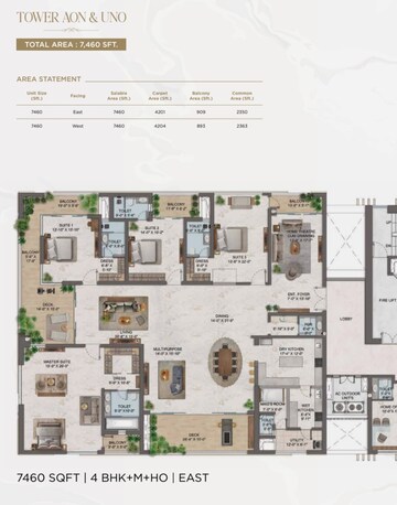 Floor Plan in 4 BHK Apartment at MSN One, Kokapet – for Sale