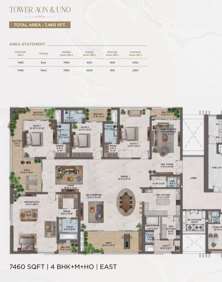 Floor Plan, msn-one 4 Bedroom 7460 Sq.Ft. Apartment In Kokapet Hyderabad 9088640