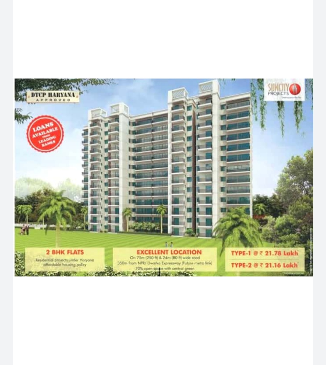 2 BHK Apartment For Sale in Suncity Avenue 102