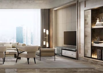 Living Room in 4 BHK Apartment at Rustomjee Crown, Prabhadevi – for Rent