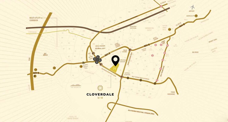 Map Location, signature-global-cloverdale 3.5 Bedroom 2400 Sq.Ft. Apartment In Sector 71 Gurgaon 9089386