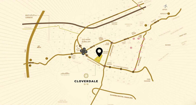 Map Location, signature-global-cloverdale 3.5 Bedroom 2400 Sq.Ft. Apartment In Sector 71 Gurgaon 9089386