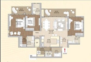 Floor Plan in 3.5 BHK Apartment at Signature Global Cloverdale, Sector 71 – for Sale