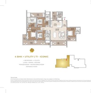 Floor Plan in 3.5 BHK Apartment at Signature Global Cloverdale, Sector 71 – for Sale