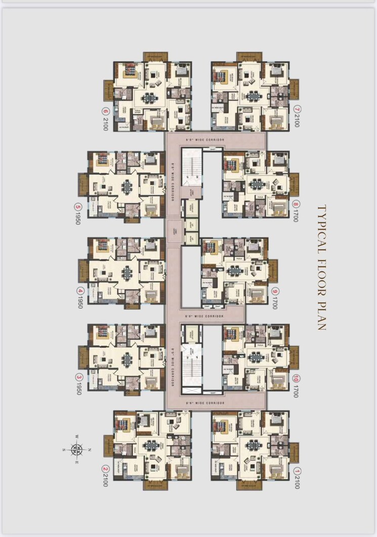 Floor Plan, aditya-empress-towers 3 Bedroom 1950 Sq.Ft. Apartment In Shaikpet Hyderabad 9090056