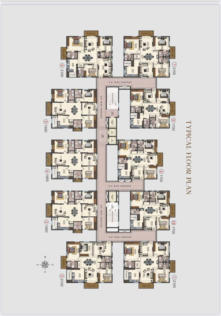 Floor Plan, aditya-empress-towers 3 Bedroom 1950 Sq.Ft. Apartment In Shaikpet Hyderabad 9090056