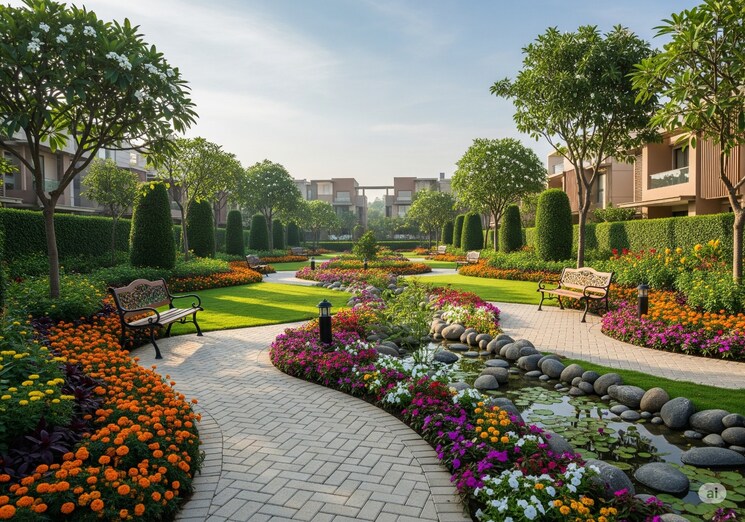 Garden, indiabulls-estate-and-club 3 Bedroom 2600 Sq.Ft. Apartment In Sector 104 Gurgaon 9086680