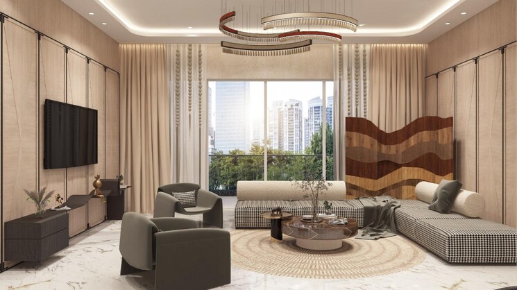 Living Room, nyati-evoq 4 Bedroom 1850 Sq.Ft. Apartment In Kalyani Nagar Pune 9090292