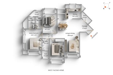 Floor Plan in 2 BHK Apartment at Hiranandani Gardens, Powai – for Sale