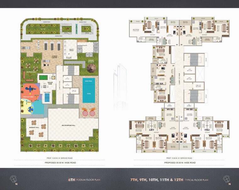 Master Plan, ak-sapphire 2 Bedroom 1300 Sq.Ft. Apartment In Kharghar Navi Mumbai 9090690