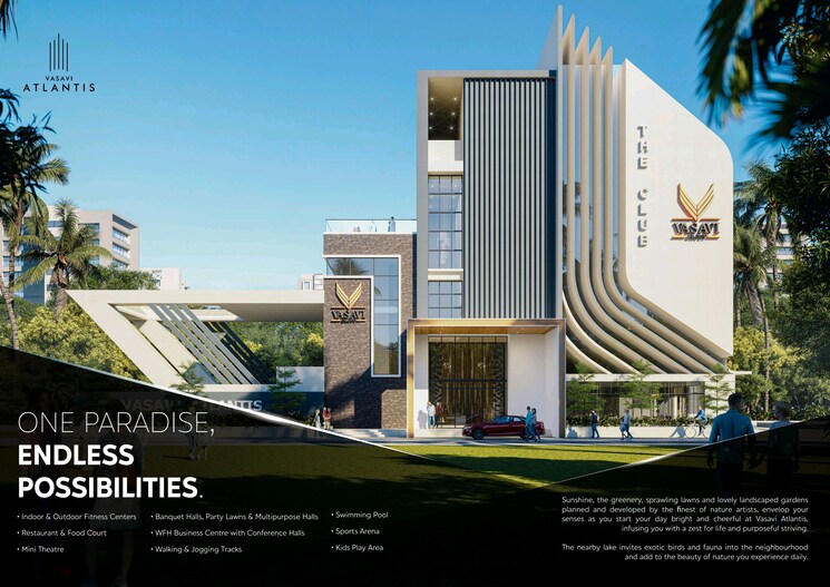 Exterior View, vasavi-atlantis 3.5 Bedroom 2100 Sq.Ft. Apartment In Narsingi Hyderabad 9090864