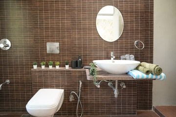 Bathroom in 4 BHK Apartment at Shela – for Rent