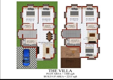 Floor Plan in 3 BHK Villa at Andal – for Sale