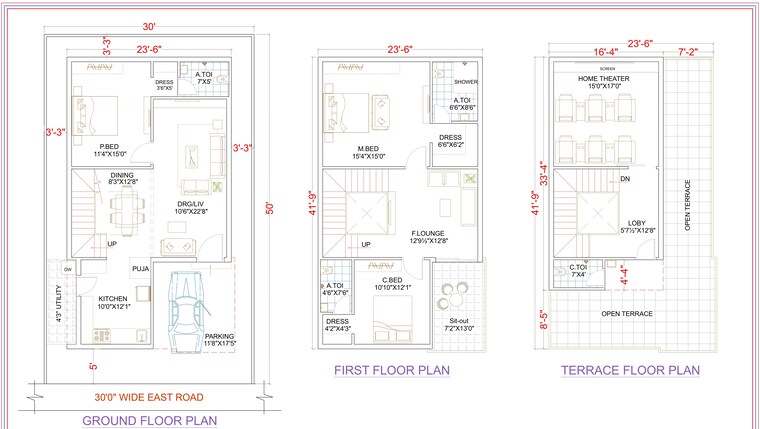 Floor Plan, krishna reddy pet 3 Bedroom 2528 Sq.Ft. Villa In Krishna Reddy Pet Hyderabad 9091659