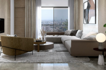 Living Room in 4 BHK Apartment at Ajmera Prive, Juhu – for Sale