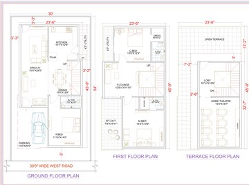 Floor Plan in 3 BHK Villa at Krishna Reddy Pet – for Sale