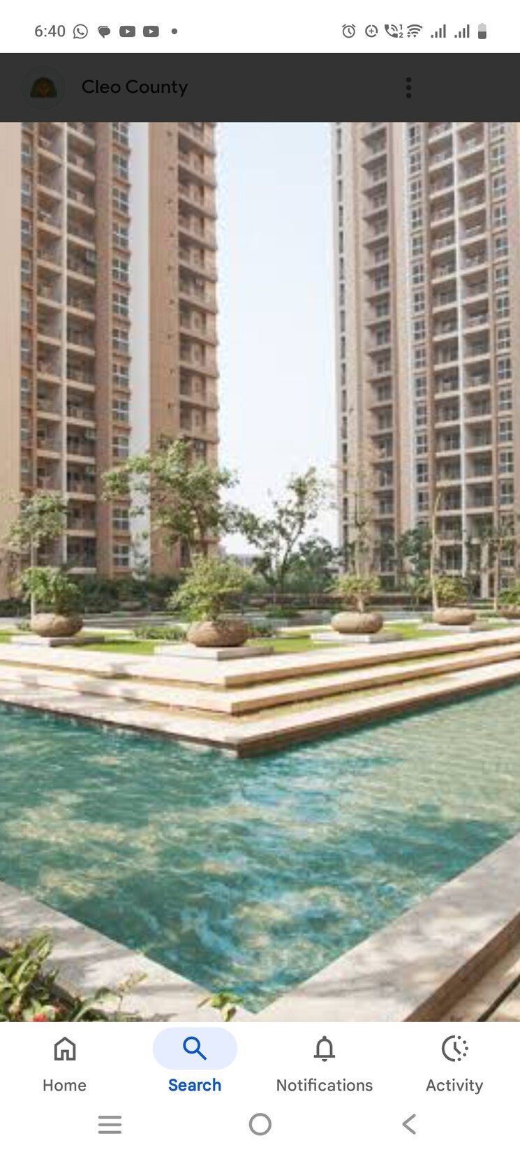 Swimming Pool, aba-cleo-county 3 Bedroom 1620 Sq.Ft. Apartment In Sector 121 Noida 9092181