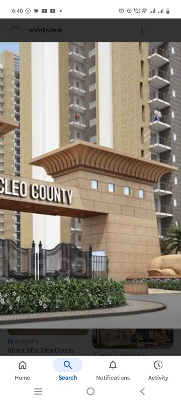 3 BHK Apartment For Rent in ABA Cleo County, Sector 121