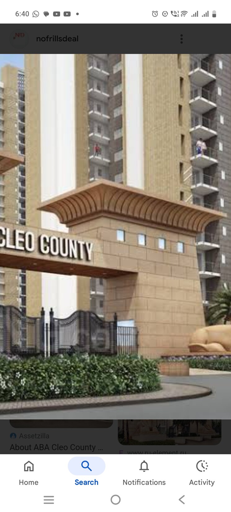 Exterior View, aba-cleo-county 3 Bedroom 2070 Sq.Ft. Apartment In Sector 121 Noida 9092199