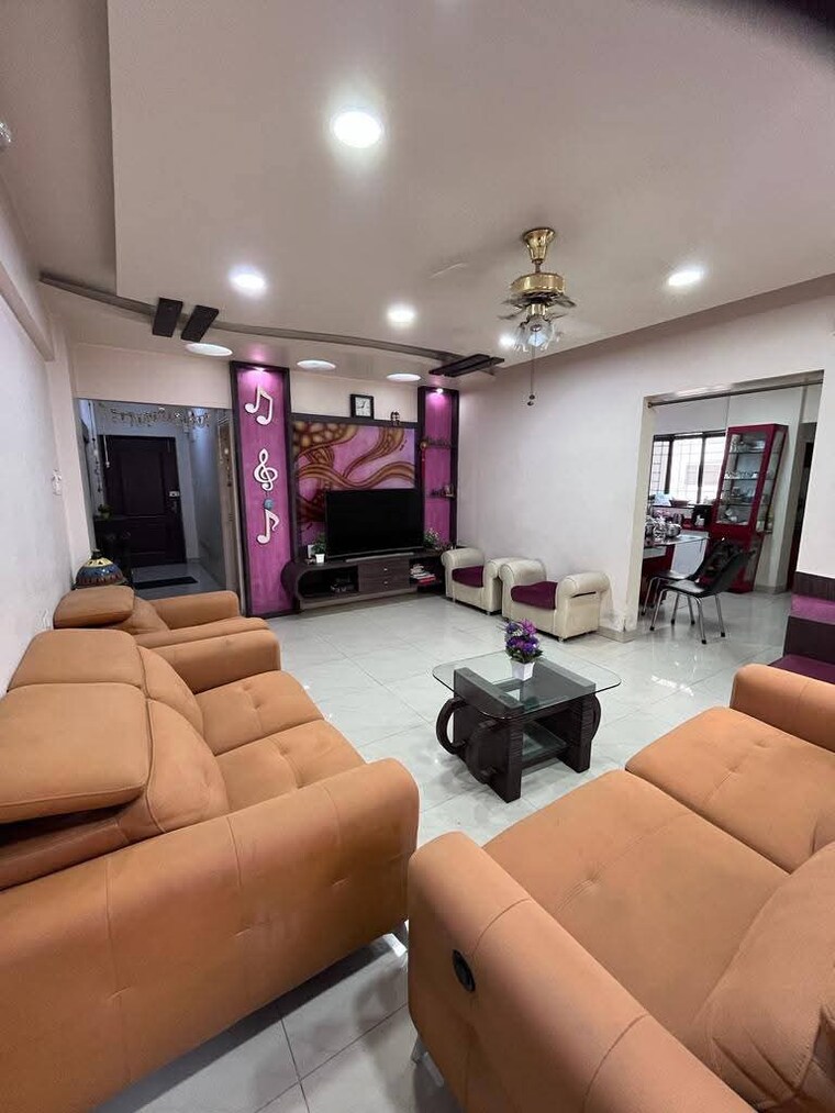 Living Room, akashganga-apartment 4 Bedroom 1400 Sq.Ft. Apartment In Pimpri Chinchwad Pcmc Pune 9094792