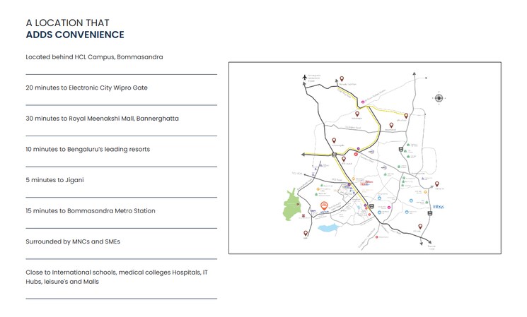 Map Location, jigani road 2 Bedroom 920 Sq.Ft. Apartment In Jigani Road Bangalore 9094733