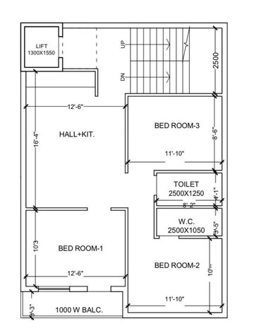 Floor Plan in 3 BHK Apartment at New Town Action Area ii – for Sale