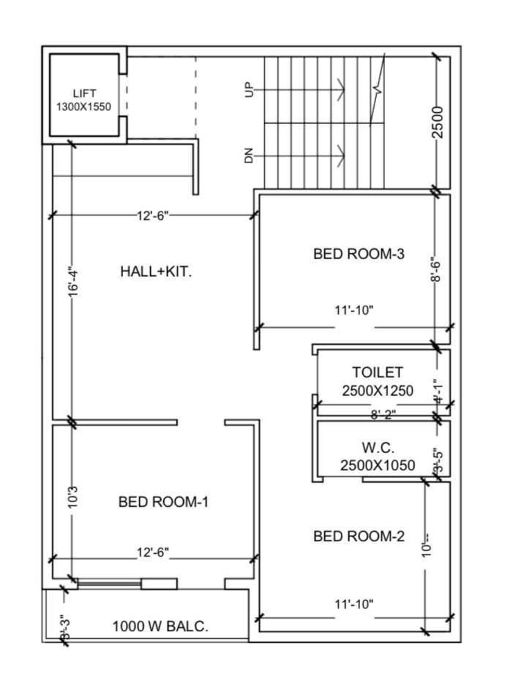 Floor Plan, new town action area ii 3 Bedroom 1190 Sq.Ft. Apartment In New Town Action Area ii Kolkata 9094936
